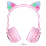 Беспроводные Bluetooth-наушники полноразмерные HOCO W27 Cat Ear розовые